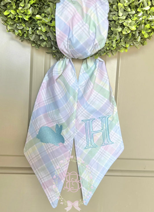 Pastel Plaid Wreath Sash