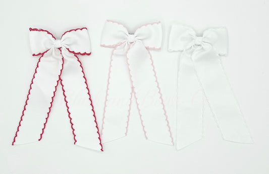 Picot Trim Bow- Long Tail
