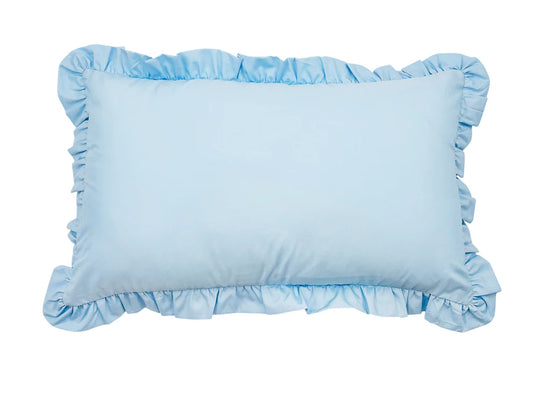 Blue Ruffle Pillowcase