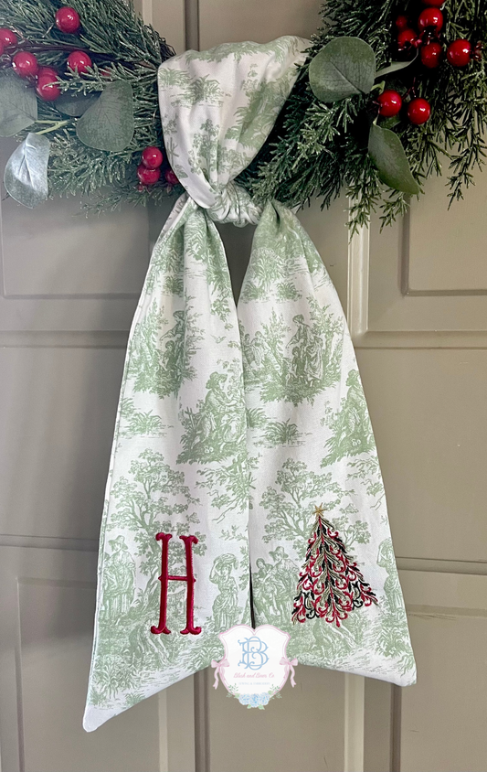 Christmas Wreath Sash