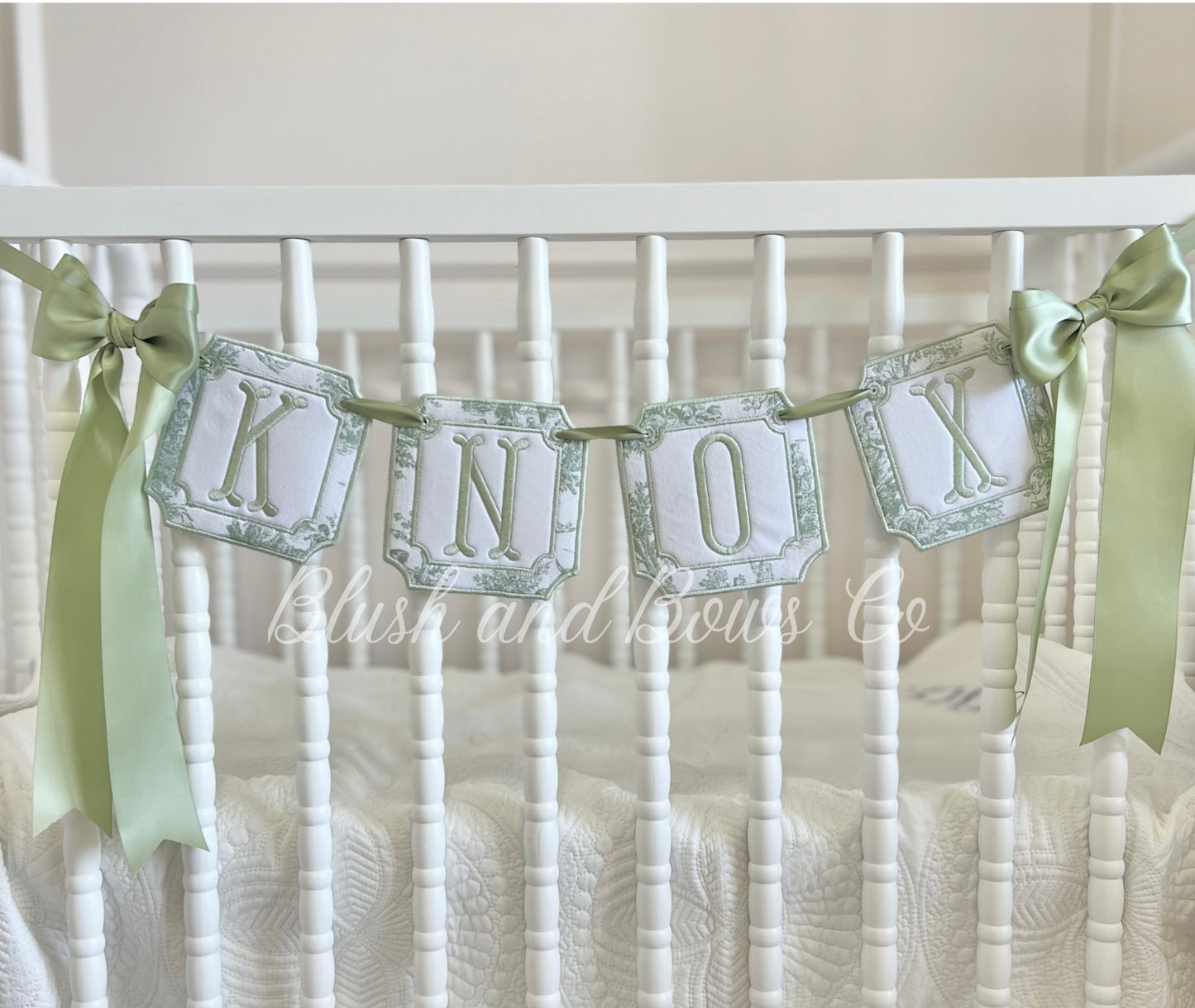 Double Beveled Edge Crib Name Banner